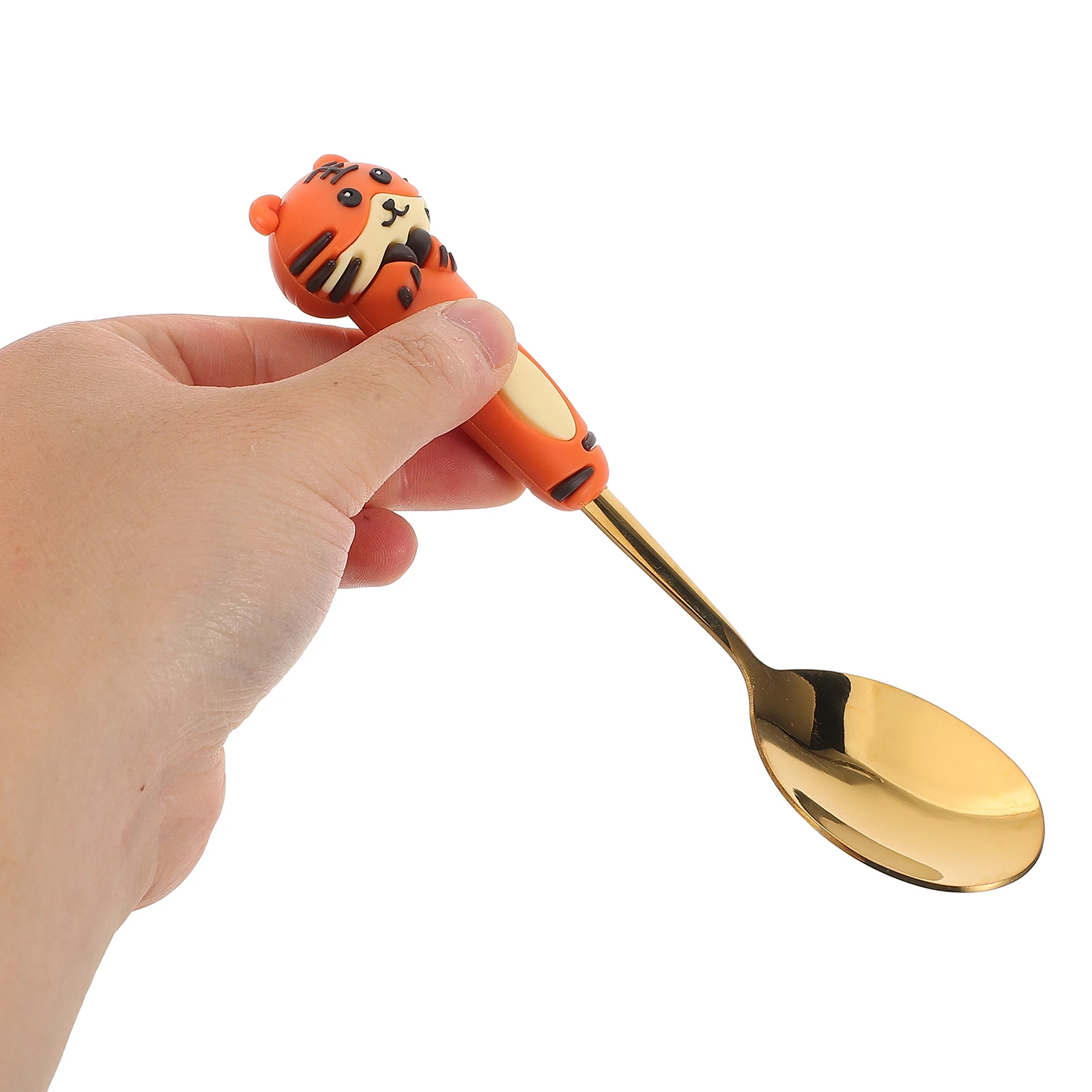 4 قطعة مجموعة أدوات المائدة الفولاذ المقاوم للصدأ الأطفال الكرتون ملعقة شوكة أدوات المائدة الحيوان كعكة ملعقة الحلوى/ الحلويات لتناول الطعام اثارة