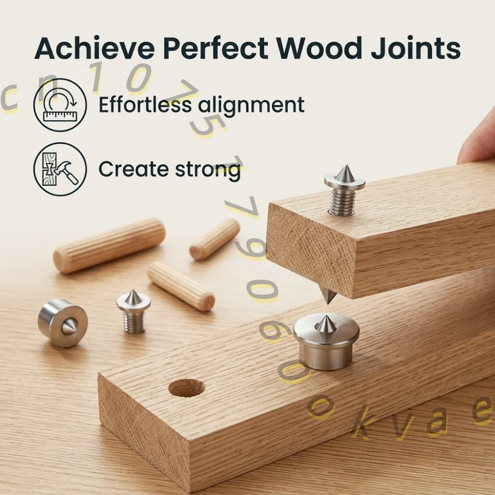 Woodworking Center Dowel Tenon Alignment Tool 4pcs Furniture Dowel Pins Marker Point Drill Hole Locator Wood Joint Kit