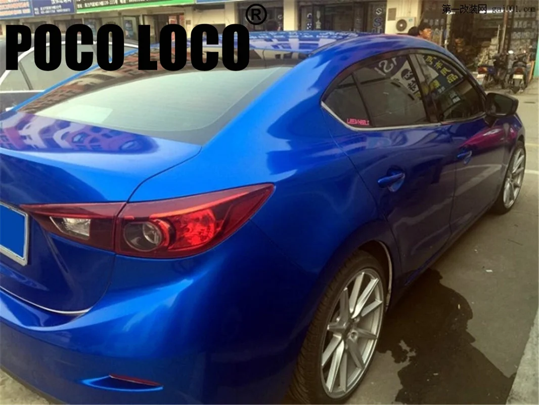 Candy Blue Glossy Metallic Vinyl Wrap Car Sticker Vehicle Wraps For Motorcycle Bicycle Decal