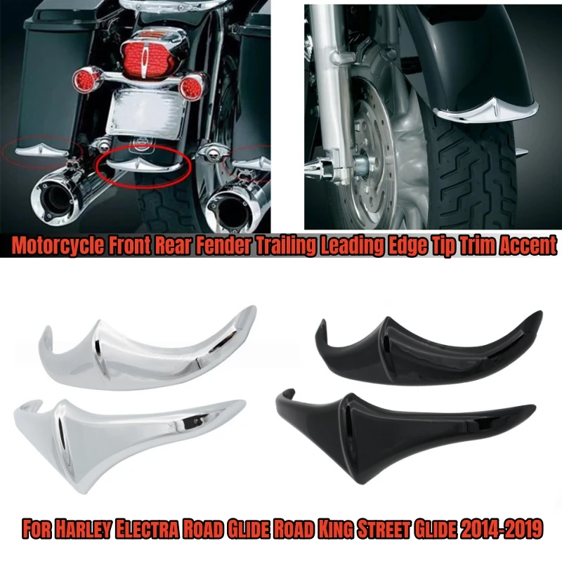 Motorcycle Front Rear Fender Trailing Leading Edge Tip Trim Accent For Harley Electra Road Glide Road King Street Glide2014-2019
