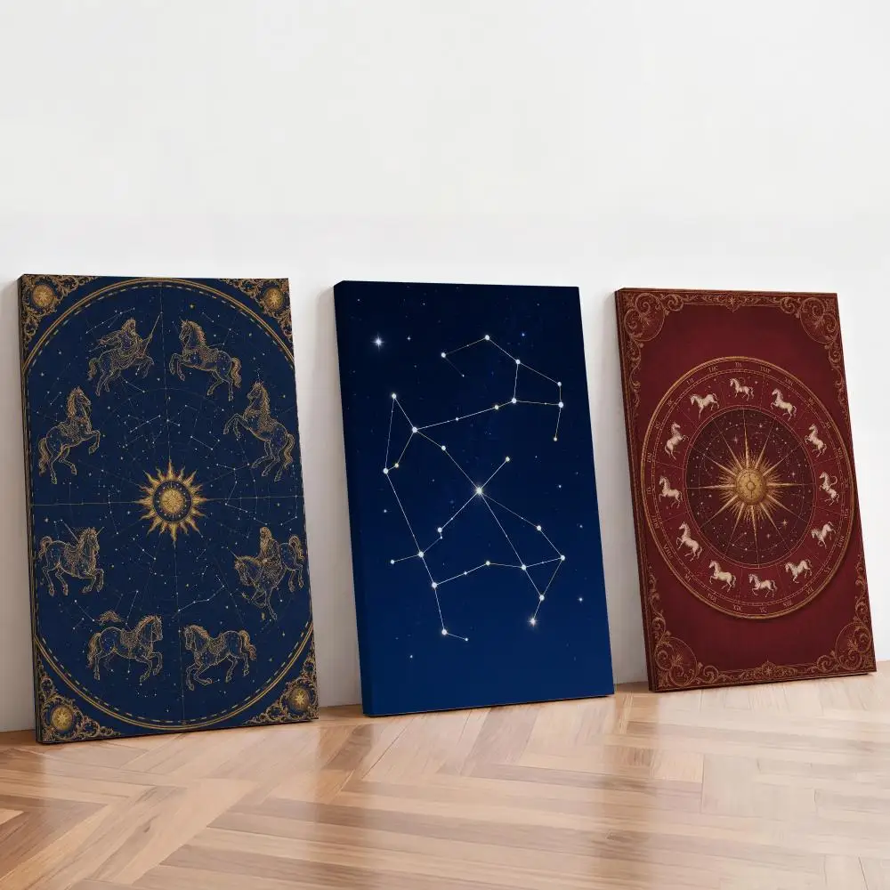 Constellation Star Map Painting Calligraphy Inner Frame Painting Perfect for Living Room Bedroom House Wall Decor