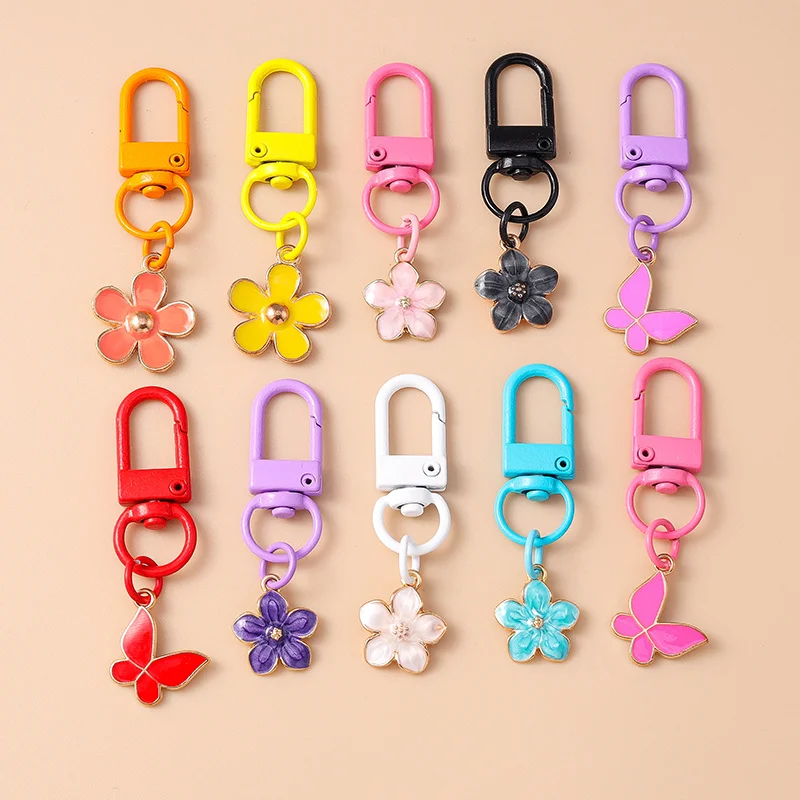 Aihua Niedlicher Klingelnder Blumen-Schmetterling-Herz-Schlüsselanhänger für Frauen und Mädchen, Handtaschenanhänger, Schlüsselkette, Schmuckzubehör, Geschenke – Detail 12