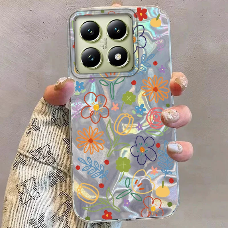 Sommer Bunte Blume Telefon Fall Für Xiaomi mi 11 Lite 5G NE 13T 14T Pro 13tpro schmetterling Tier Abdeckung Nette Frauen Mädchen Funda