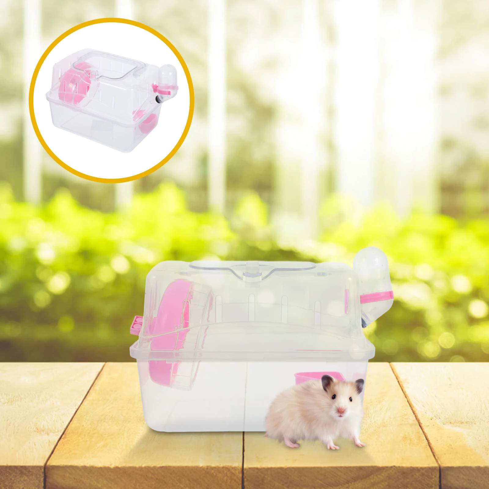 Hamster Travel Carrier Guinea Pig Portable Outdoor Travel Cage Carry Case Box Hamster Cage Pet Travel Cage for Small Animal