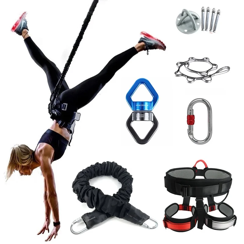 Aerial Yoga Cord Pilates Elastic Sling fitness kit suspension trainer speed training ropes bungee fitness equipment