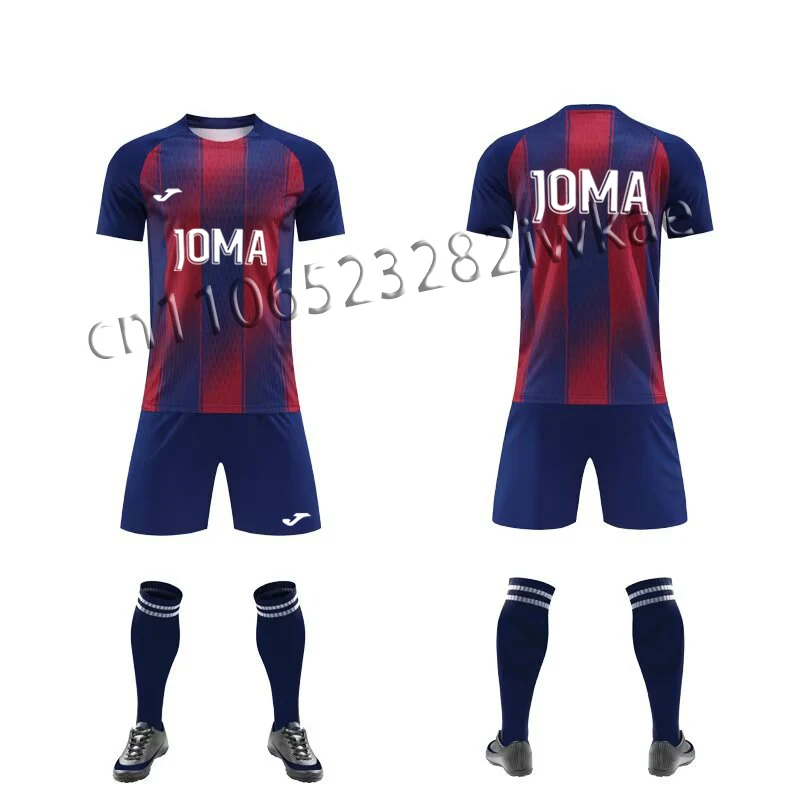 

Летний спортивный костюм JOMA с 3D-печатью для мужчин: дышащая быстросохнущая футболка и шорты для тренировок и футбола (комплект из двух предметов)