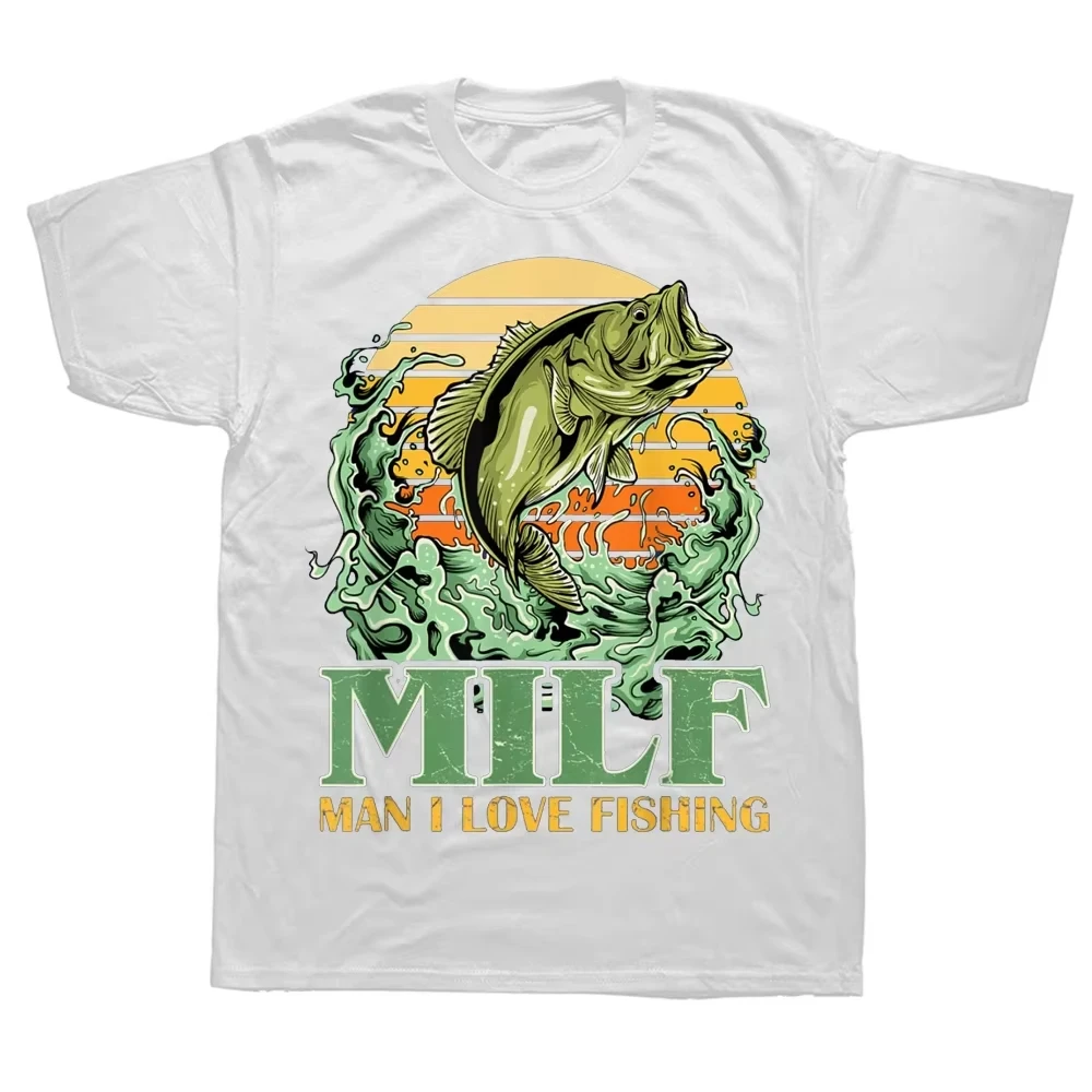 Man I Love Fishing Funny Gift for Fishermen T Shirts Summer Cotton Streetwear Short Sleeve T-shirt Mens Clothing