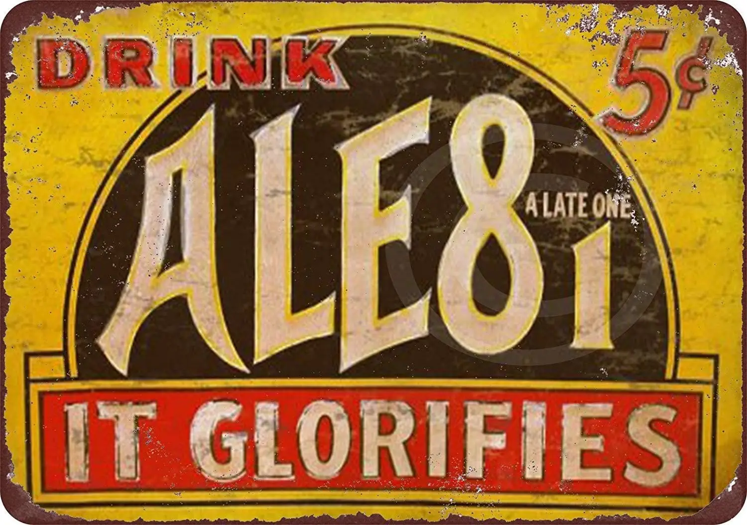 Y1,Metal Tin Sign For Drink 5 Cent Bottles Reproduction Metal es-aluminum