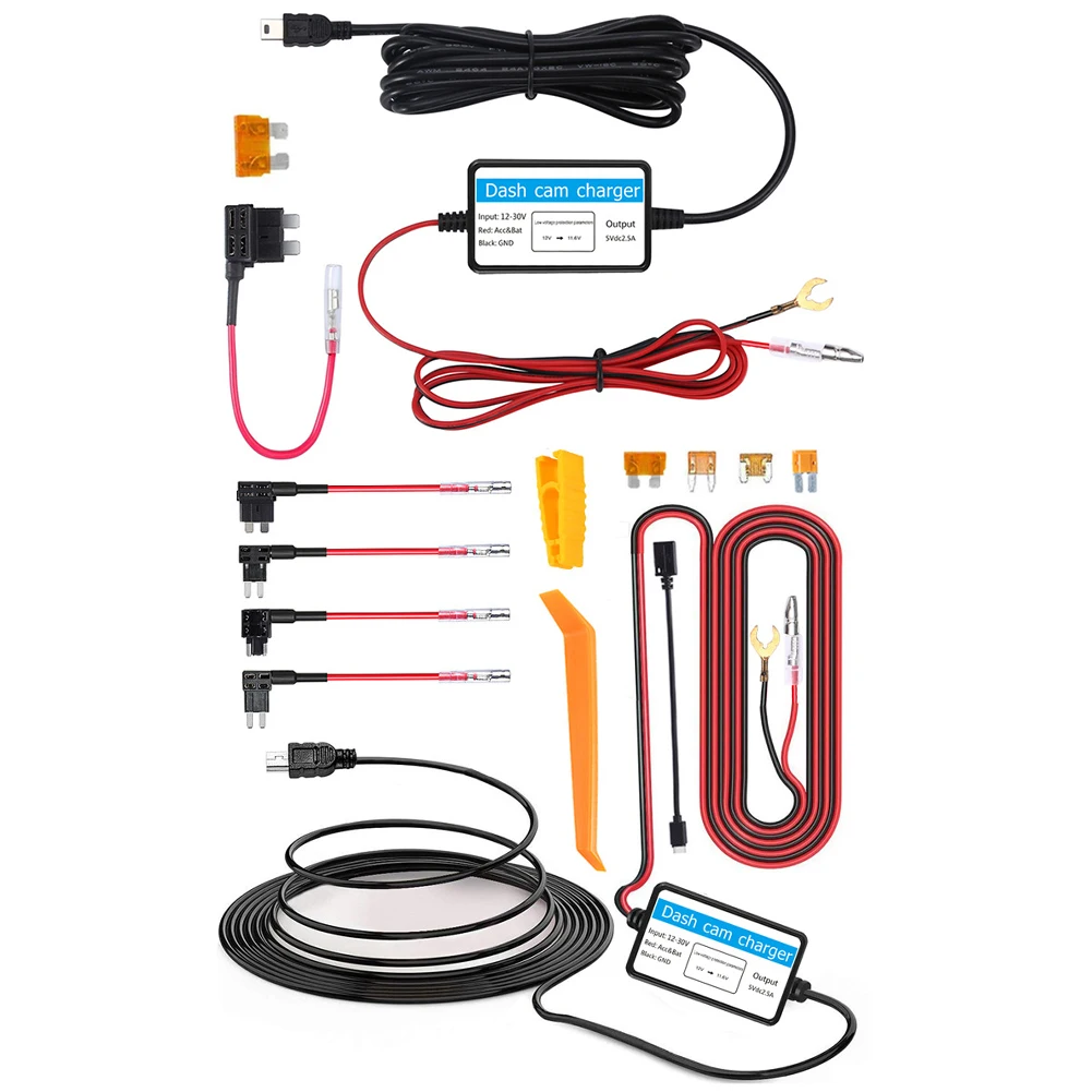 Micro USB Harde Draad Kit 5V 2A Auto Dash Camera Oplader Netsnoer Lage Volt Bescherming Auto DVR Record Hardwire Kit Parking Monitor