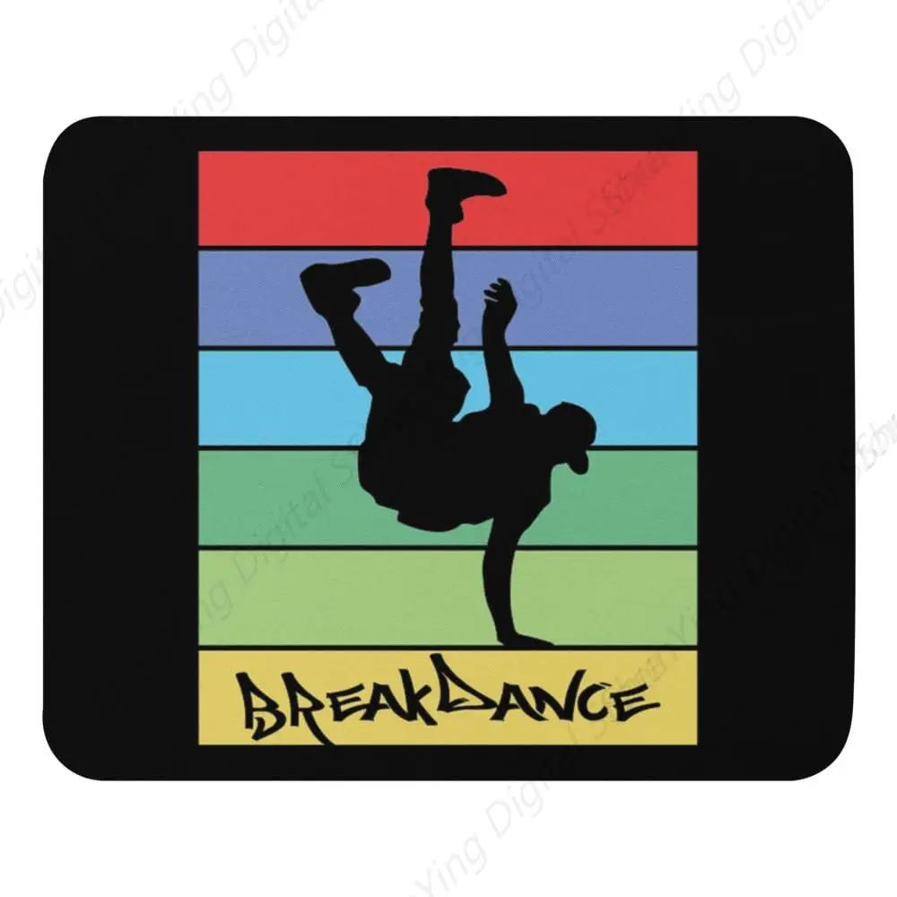 Mouse Pad Funny Retro Street Dance Rap B-Boying Acrobatic Steps For Men And Women Suitable For Gaming Office Laptop PC