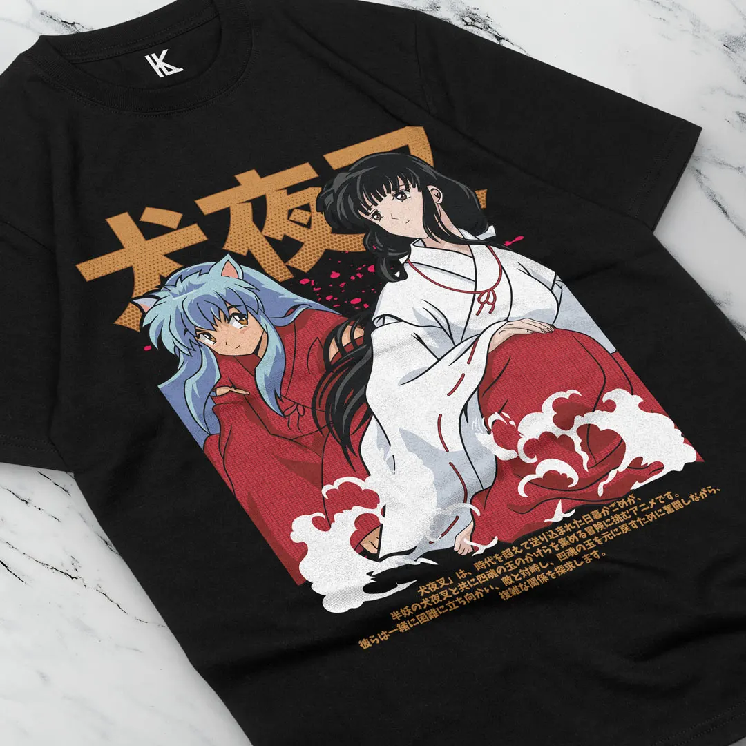 Inuyasha X Kikyo Anime Unisex Anime Lover Gift T Shirt All Sizes Cotton