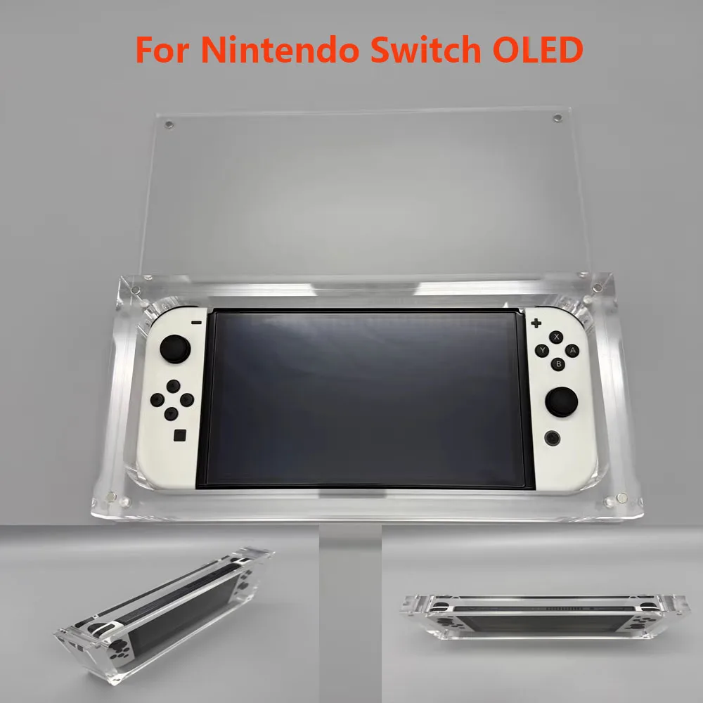 

High Transparency Acrylic Magnetic Cover Shell Display Case Console Storage Box For Nintendo Switch OLED