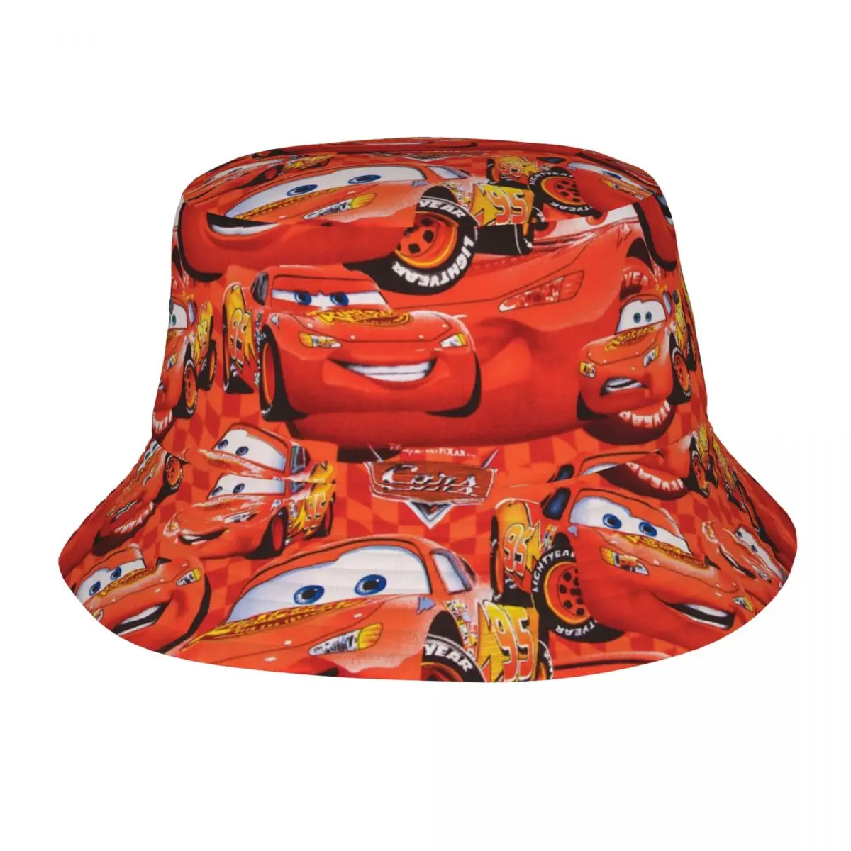 Spring Picnic Headwear Red Lightning McQueen Accessories Bucket Hats Hip Hop Unisex Sun Hat Boonie Hat Fishing Cap Hiking