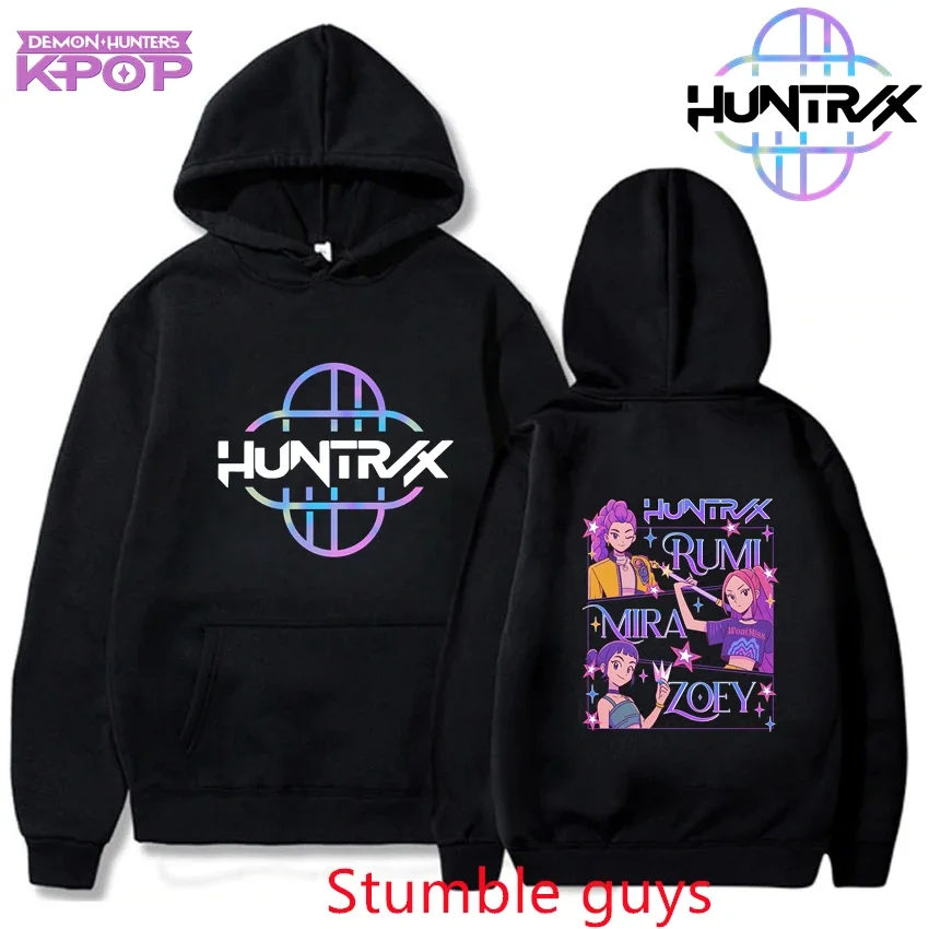 المرأة Kpop شيطان الصيادين هوديي الشتاء أنيمي الكرتون الدافئة موضة البلوز ملابس رياضية للرجال