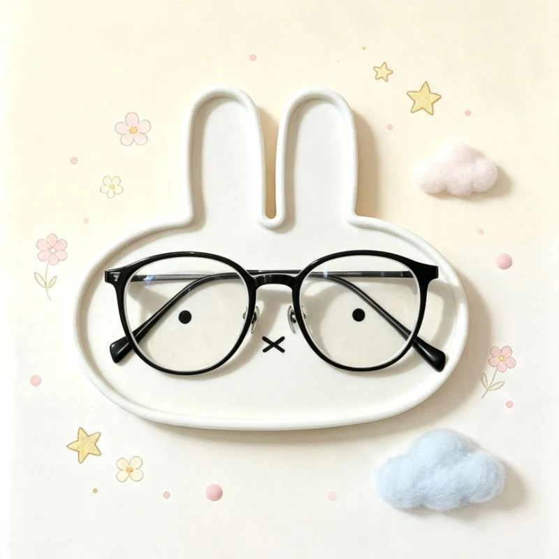 Miffy Rabbit Tray Cartoon Glasses Storage Tray Desktop Key Cosmetic Organizer Kawaii Rabbit Shaped Decorative Plate Perfect Gift