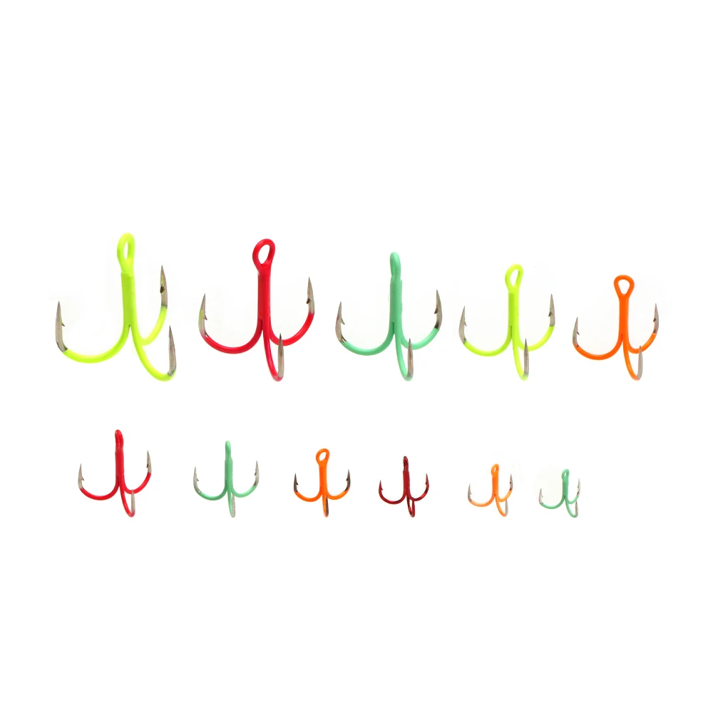 5 قطعة 11 حجم متعددة الألوان ثلاثة أضعاف السنانير الشائكة حادة الثلاثي البحر الصيد السنانير الصعب السحر الطعم هوك صيد السمك #6