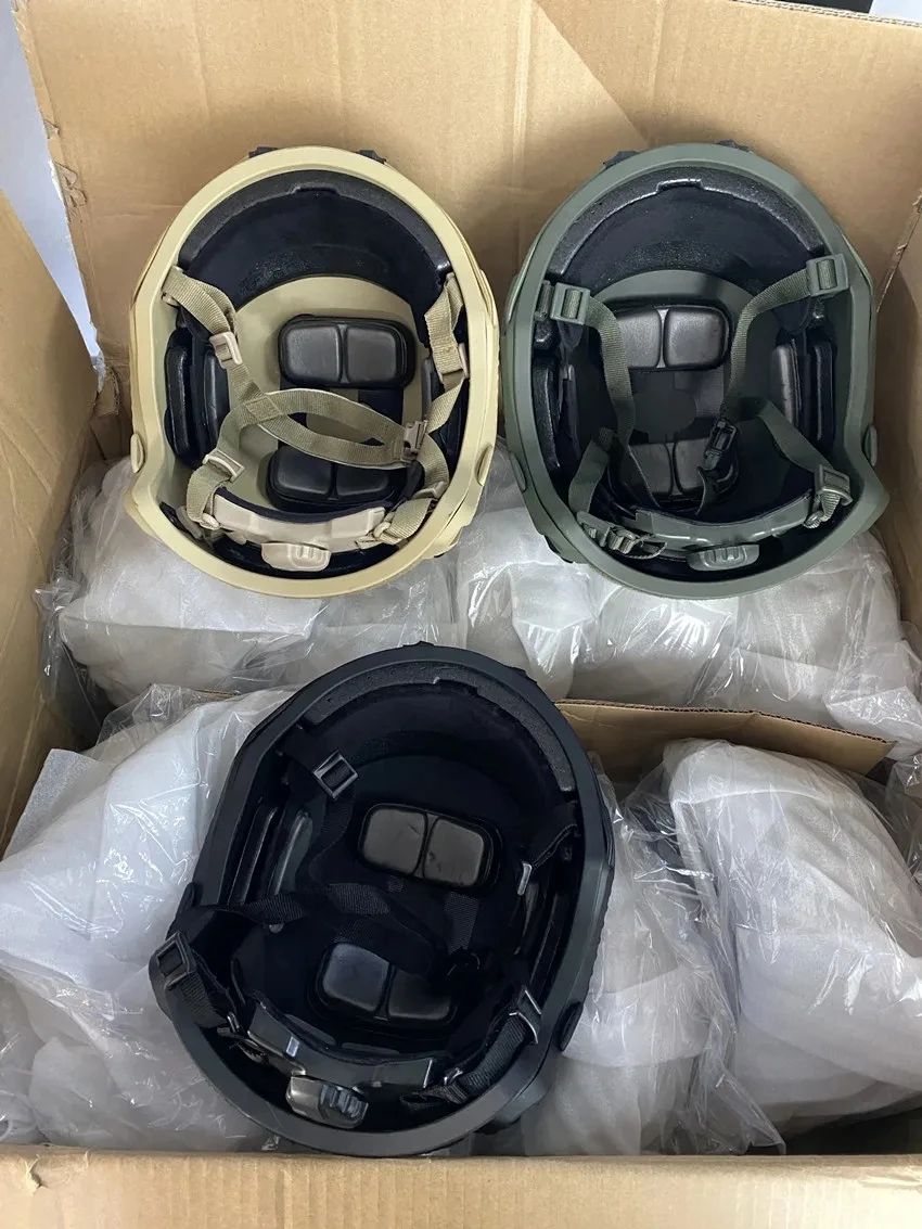 Fast PE NIJ IIIA casco balístico de alta cizalla, casco táctico de cizalla XP, Dial con casco verde a prueba de balas