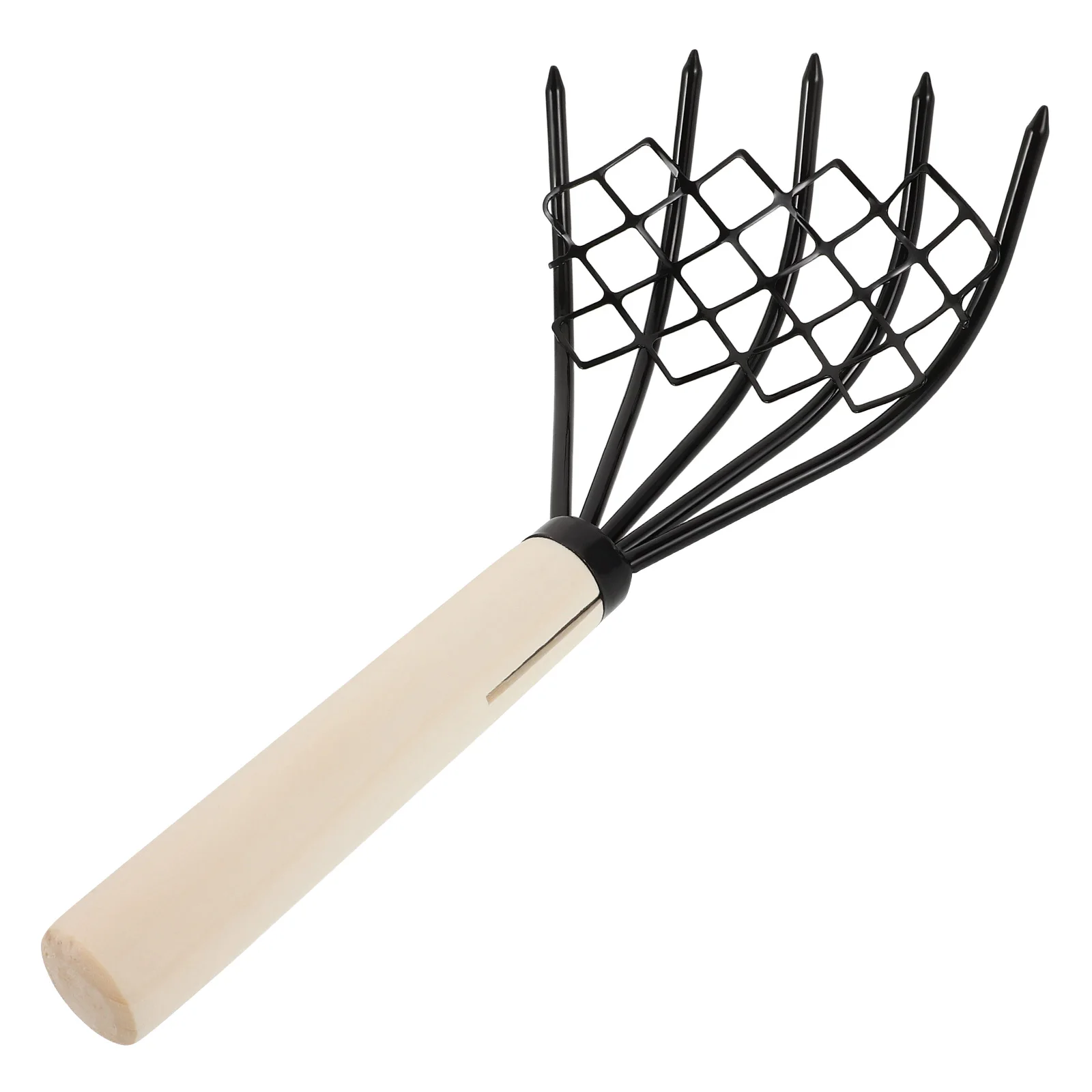 

Clam Rake Hand Digger Strong Carbon Steel Tines Wooden Handle Clamming Equipment Beach Shell Sifter Sand Crab Seashell Cleaner