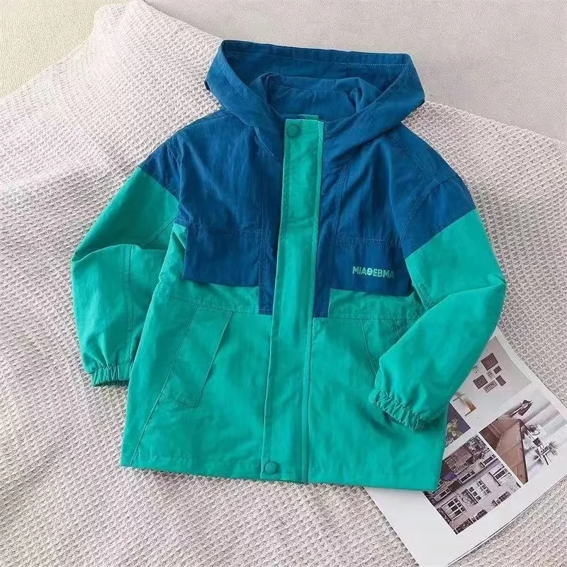 Manteau à Capuche Coloré pour Enfant, Coupe-vent, Édition Coréenne, Nouvelle Collection Printemps et Automne 2024