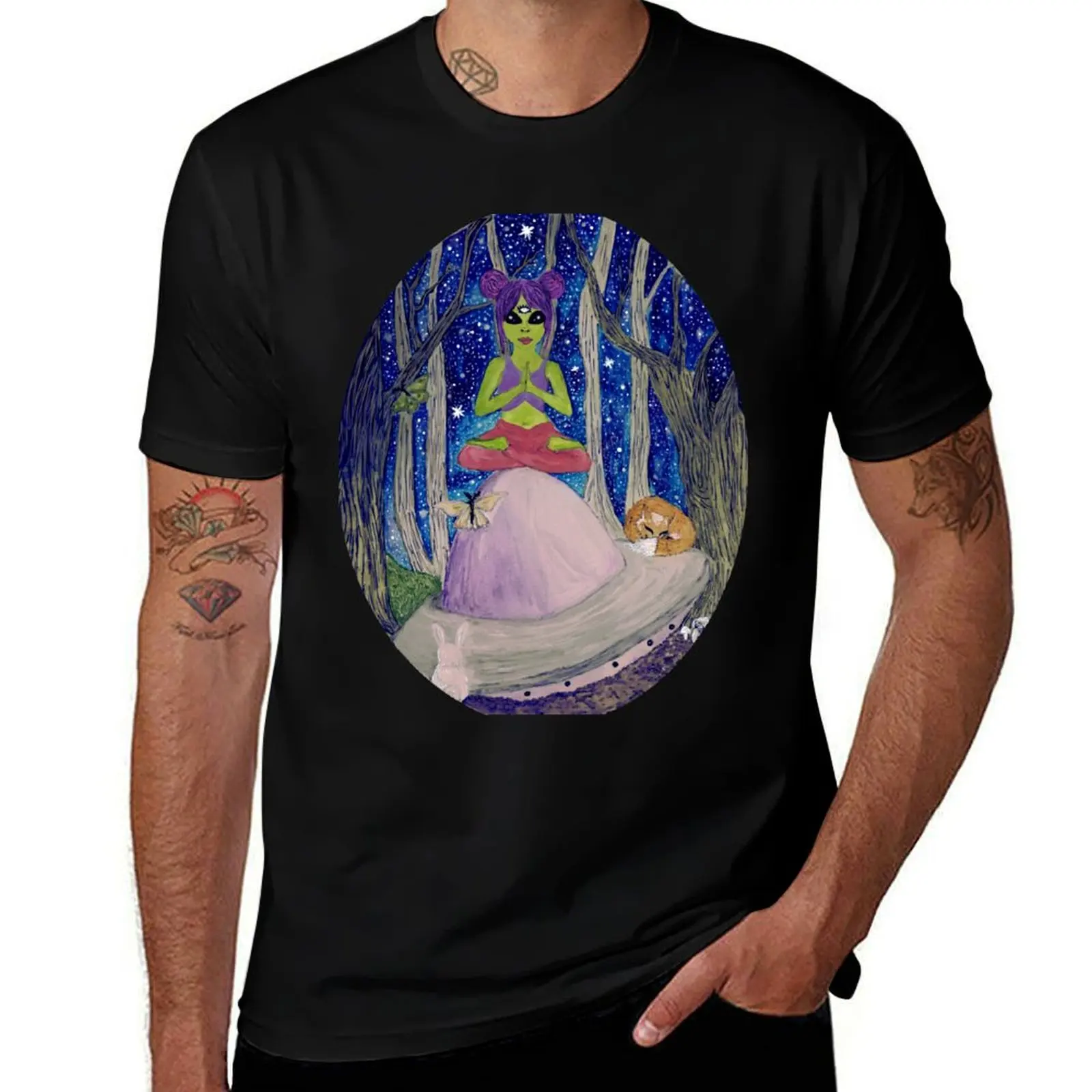 

The Cosmic Forest T-Shirt t shirt man plain cotton t shirts high quality T-Shirt