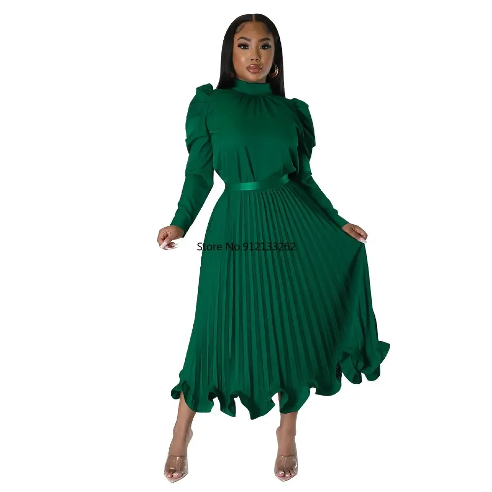 African Dresses for Women Plus Size 2 PCS Set Tops and Skirts Suits Dashiki Ankara Fall Outfits Robe Pleated Evening Party Dress