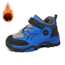 

Winter Hiking Shoes Boy Kids Snow Boots Teenagers Children Shoe Walking Climbing Sneakers Leather Waterproof Non-slip Sport Warm