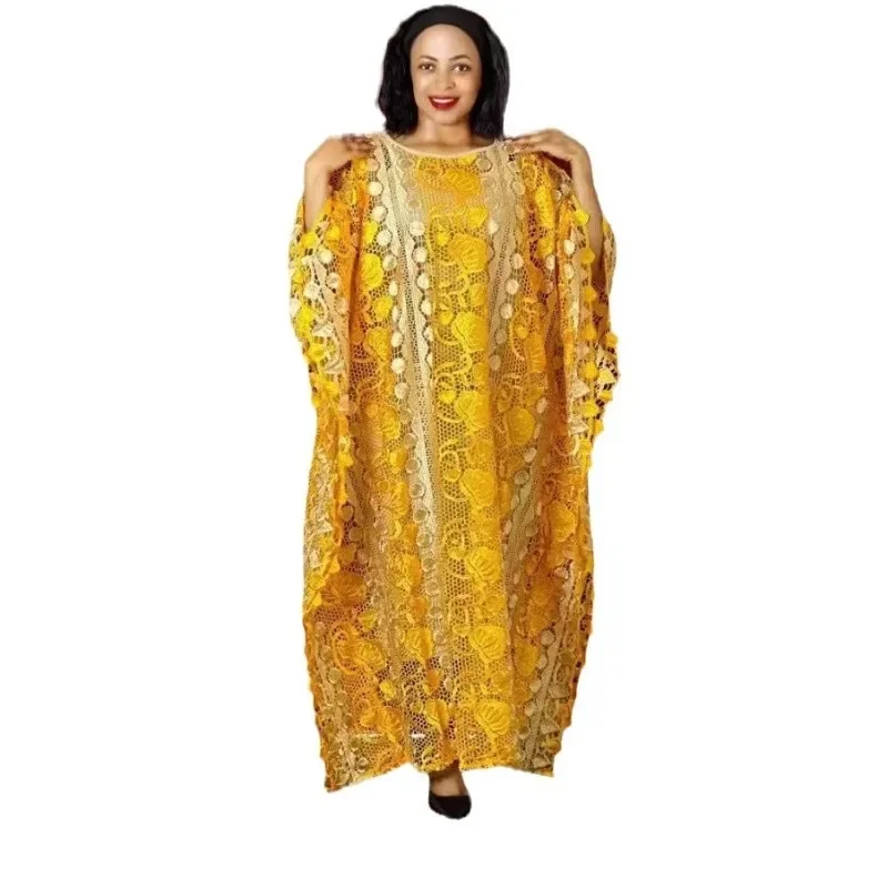 2025 African Dresses for Women Traditional Africa Clothing Dashiki Ankara Lace Gown Abayas Robe Muslim Kaftan Maxi Long Dress