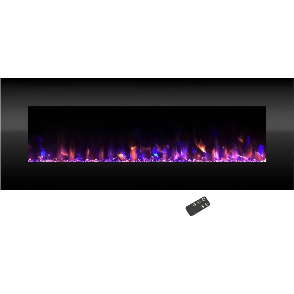 

Electric Fireplace - 54 Inch No Heat Wall Mounted Fireplace With LED Flames Stove Remote Timer Stoves Decorative Freight free