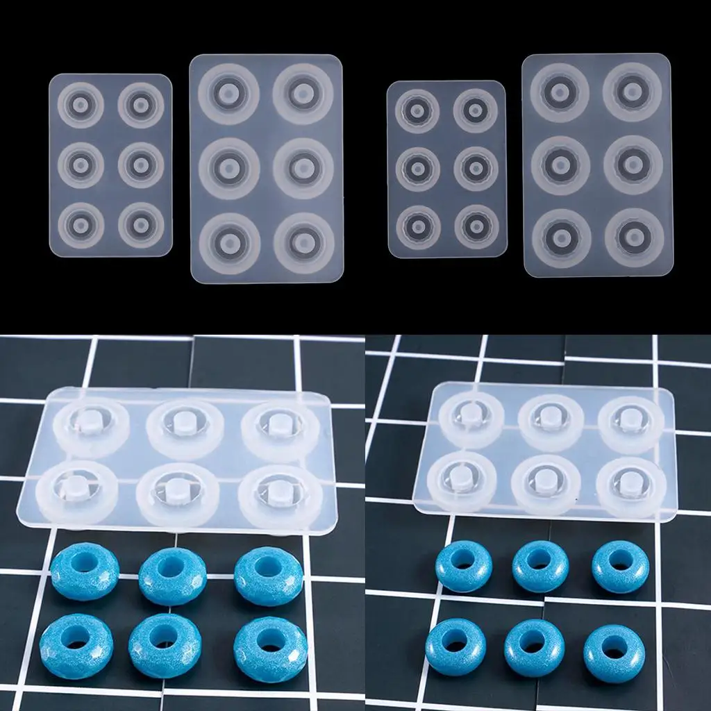 6 قطعة DIY بها بنفسك ثقب كبير الراتنج للأحجار الكريمة كابوشون مجوهرات صب الراتنج كرات مكعب الخرز صنع #2