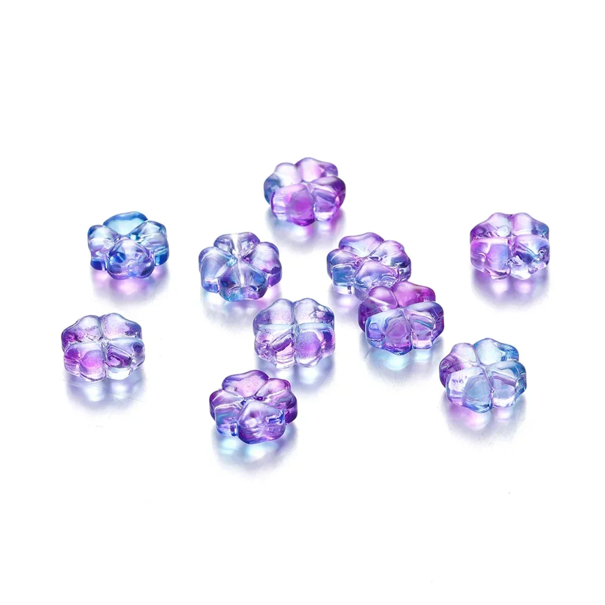 ZW07 20 Stück 10,5mm Mehrfarbige Charm-Anhänger Niedliche Transparente Glasperlen DIY Glücksbringer-Armbänder Perlen Zubehör Trendmaterial