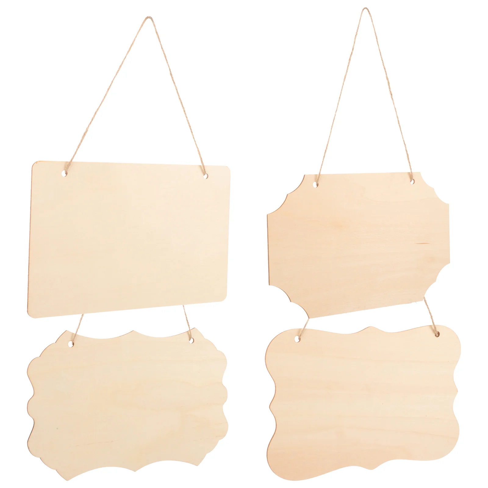 

4Pcs Blank Wooden Pet Door Signs Hanging Unfinished Wood Boards DIY Craft Plaques for Wedding Bar Cafe Shop Decoration