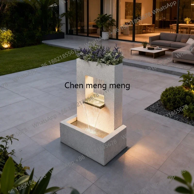 a55 Outdoor courtyard flowing water ornament circulating water flower pot fountain floor-to-ceiling villa garden flowing water