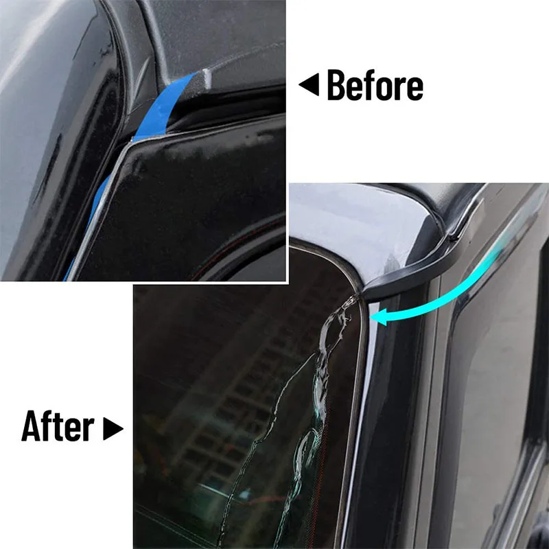 2 Pcs Car Rain Gutter Extensions Roof Water Guard Diversion Channel Slot for Jeep Wrangler JK JKU 2007-2017 External Accessory