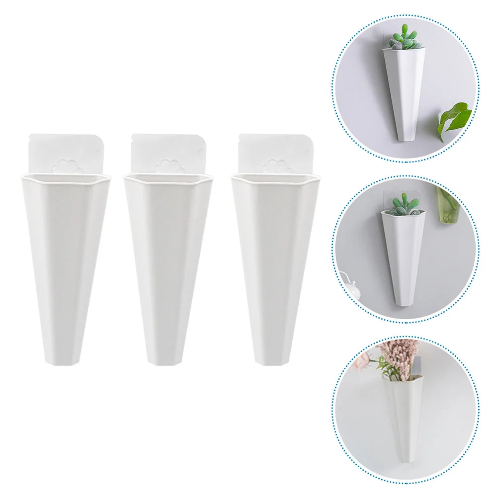 

3 Pcs Flower Arrangement Decoration Hydroponic Wall-Mounted Pot Photo Decorative Flowerpot Plastic Vase