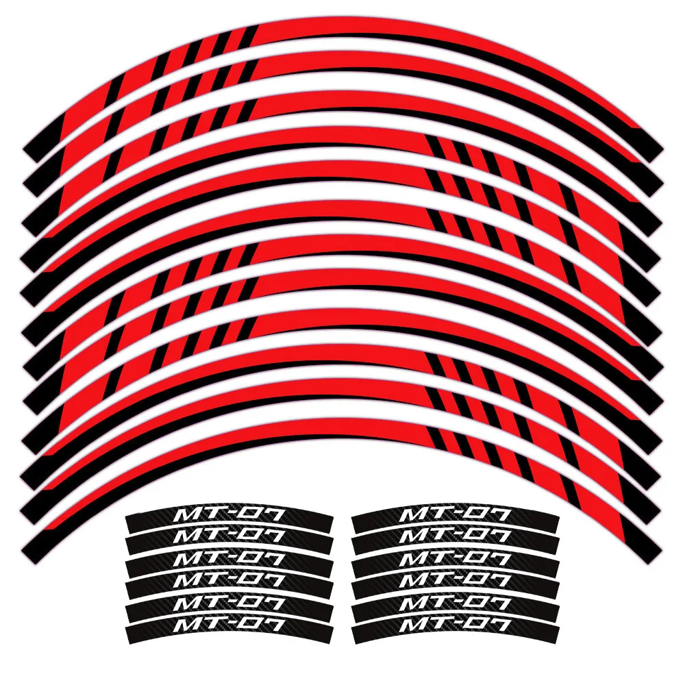 OMIER GRAPHICS MT-07 Reflective Motorcycle Rim Stickers 5