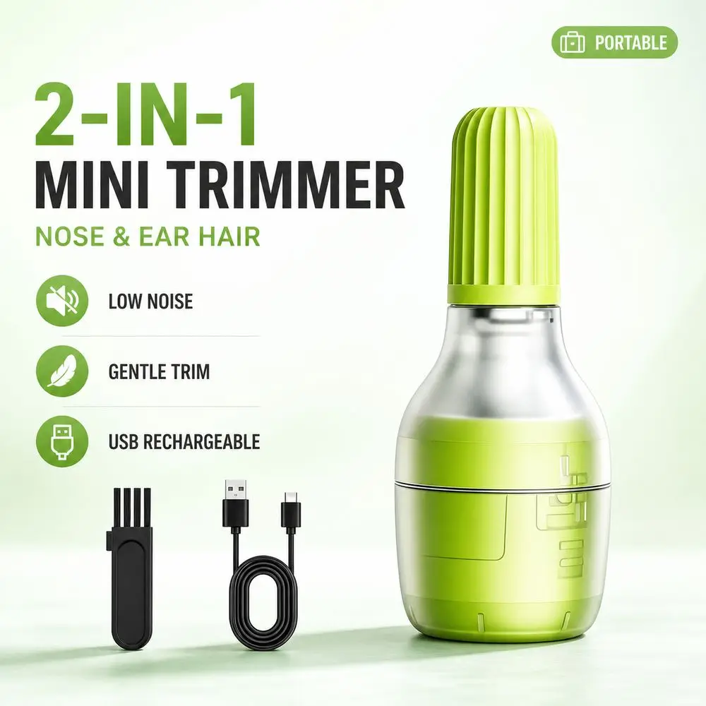 Stainless Steel Nose Hair Trimmer Portable Rechargeable Rechargeable Trimmer Washable Design Pocket-Sized Trimmer Office Use