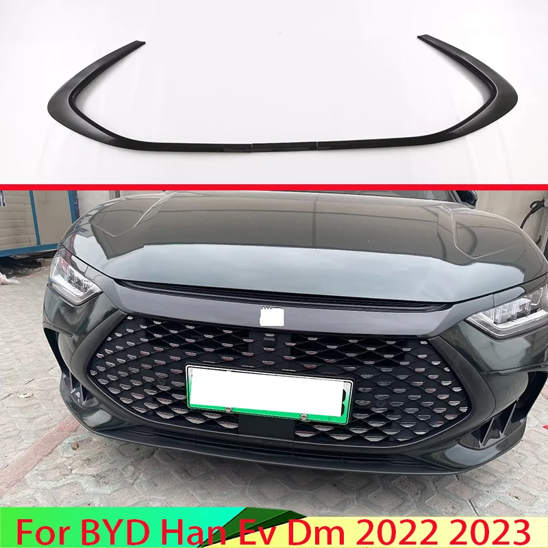 

Для BYD Han Dm-i 2022 2023 автомобильные аксессуары ABS передняя Центральная сетка решетка гриль крышка радиатора полоса отделка