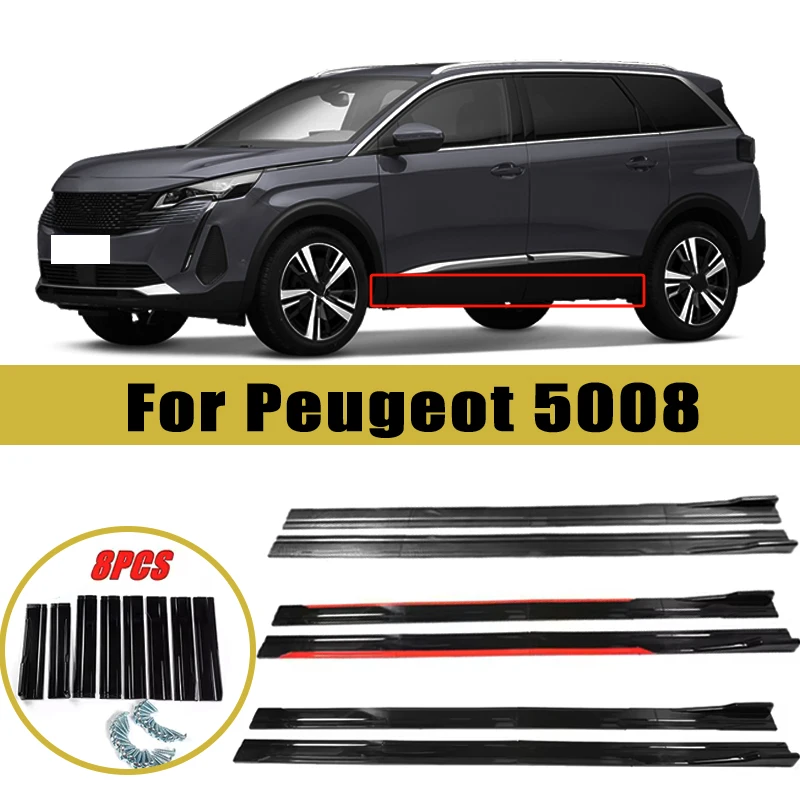 

Universal 2m/2.2m Car Side Skirt Extension SplitterBumper Racing Side Wing Bumper Lip Side Spoiler For Peugeot 5008 Accessories