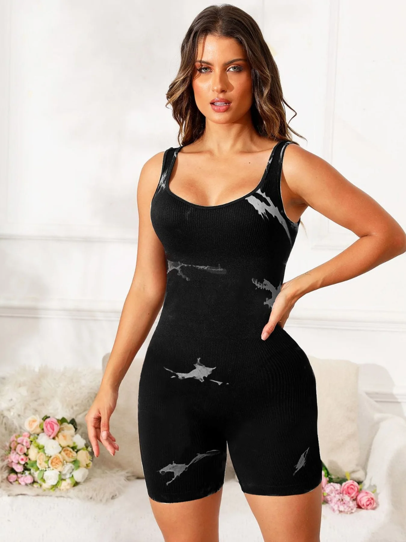

2025 Summer Yoga Workout Jumpsuit Black Short Playsuit Female Romper Gym Fitness Overalls for Women Outdoor Wear Sports Bodysuit