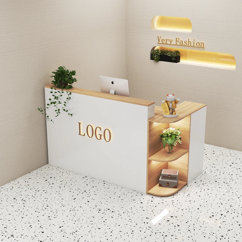 طاولة الاستقبال الفاخرة صالون تجميل مكتب الاستقبال الحديث أدراج أمين الصندوق Escritorios De Computadora أثاث المكاتب #6