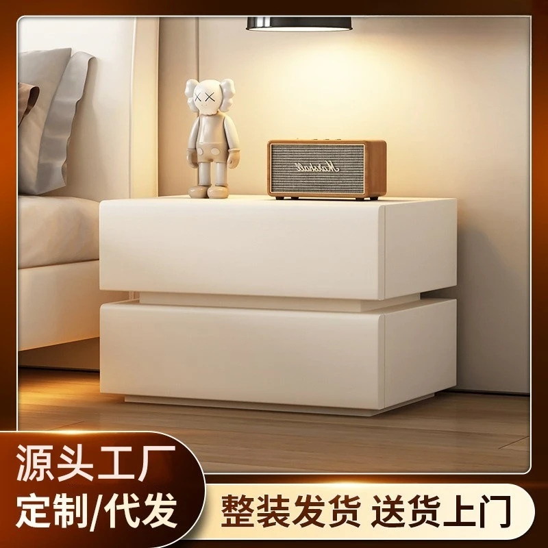 Bedside table Solid wood drawer Simple modern locker Bedroom multi-functional cabinet Free installation
