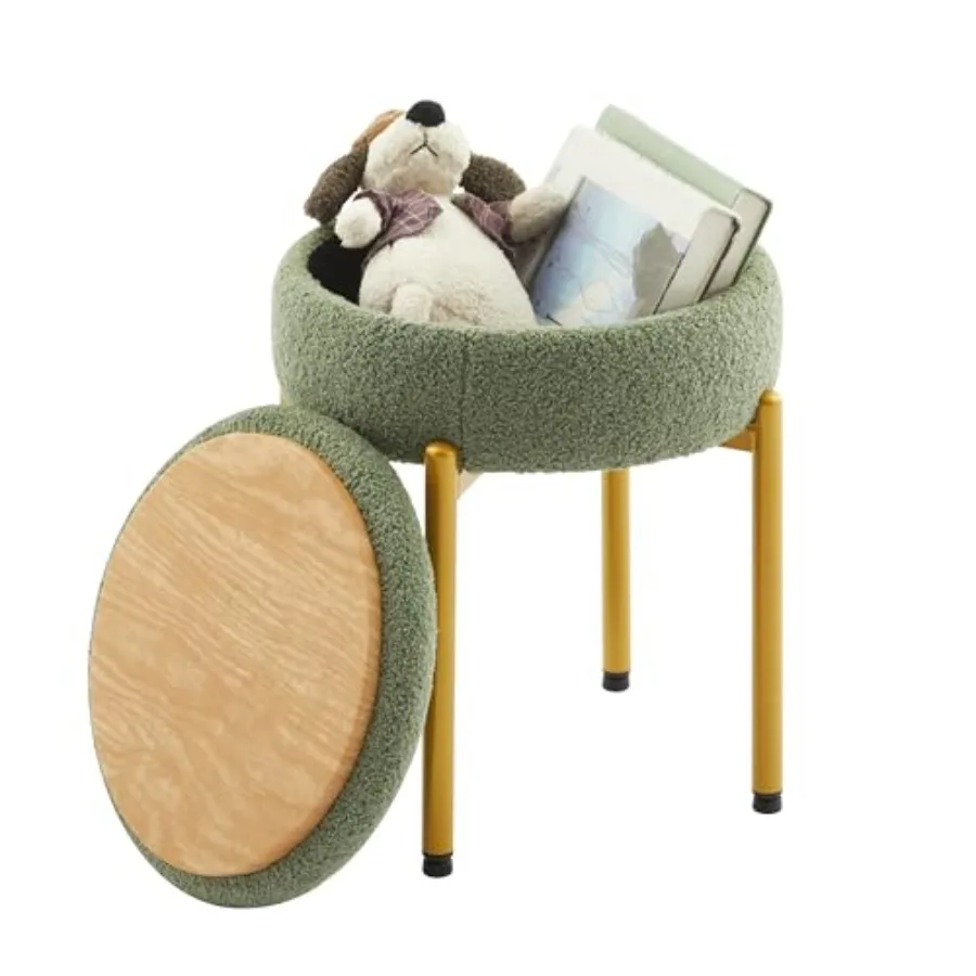 

Многофункциональный стул-табурет для макияжа с отсеком для хранения и приставным столиком, из плюшевого велюра, с пенопластовой подушкой 4 см, выдерживает до 136 кг