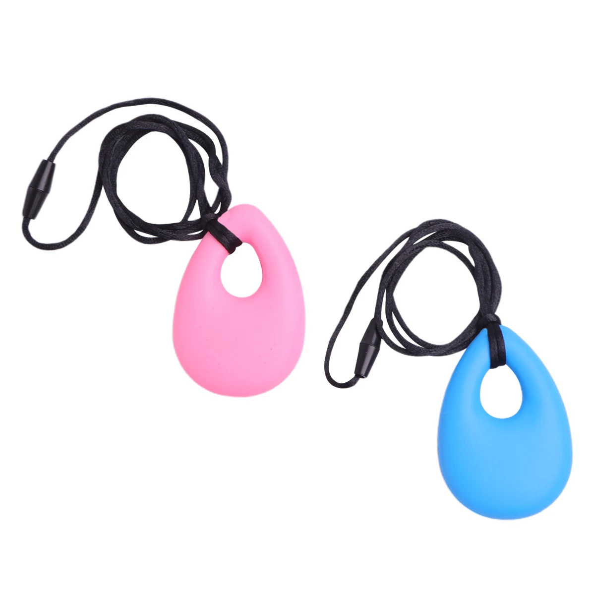 

2 Pcs for Toddlers Teething Silicone Glue Necklace Girl Chew Teether Child