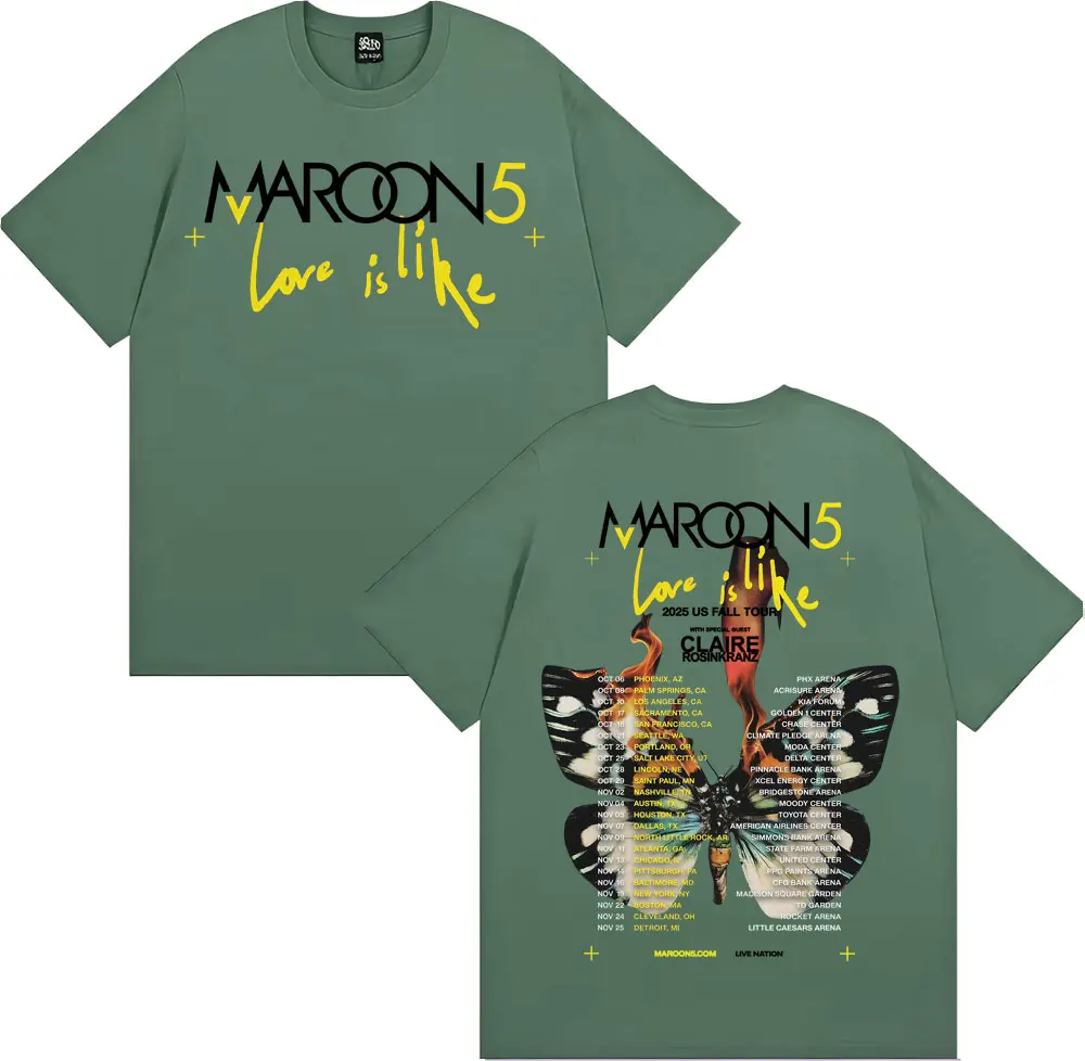 Band Maroon 5 Love Is Like US Fall Tour 2025 T Shirt Men Women
