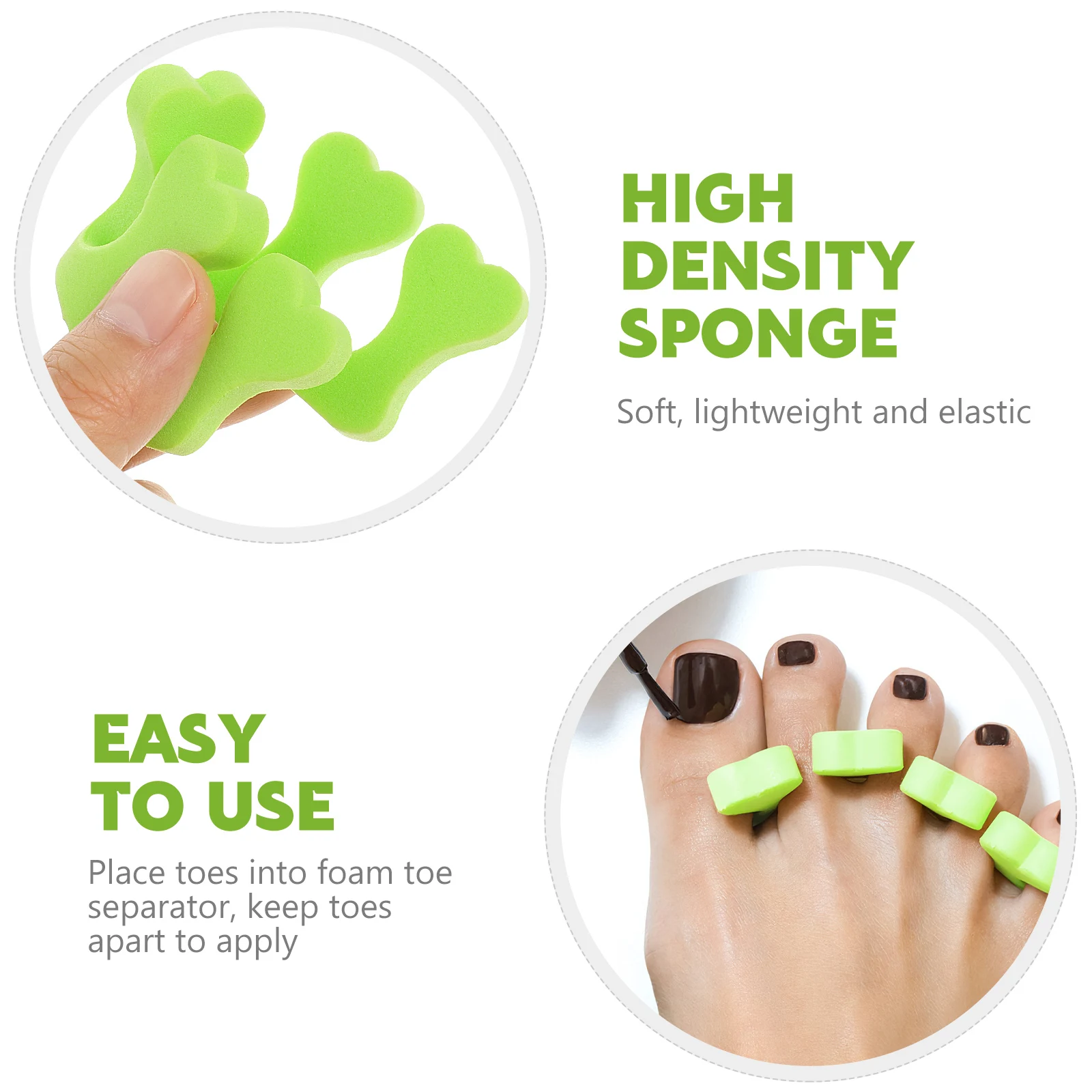

100 Pairs Heart Shaped Toe Separators Disposable Sponge Nail Dividers Pedicure Foam Spacers Manicure Fingers Tools