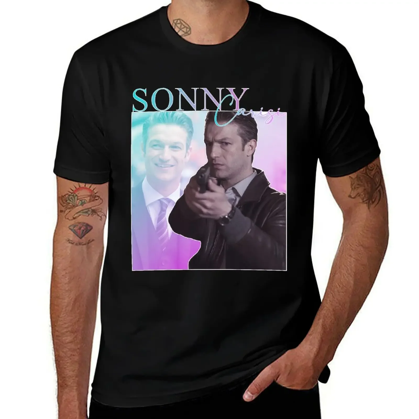 Law & Order SVU Sonny Carisi - Retro T Shirt T-Shirt anime shirts graphic oversized graphic tee t shirts for men