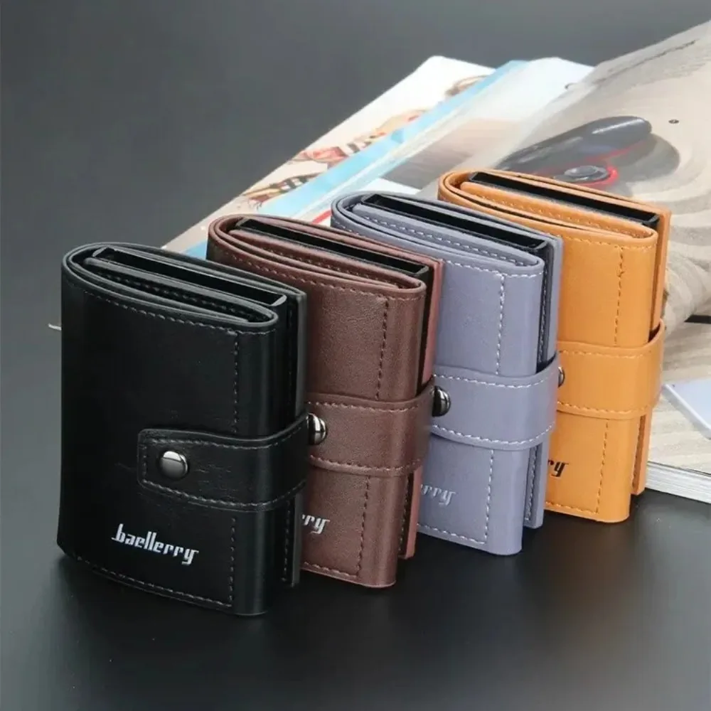 Rfid Men Card Wallets Hasp Small Card Wallets PU Slim Mini Men's Wallet High Qaulity Short Male Purses