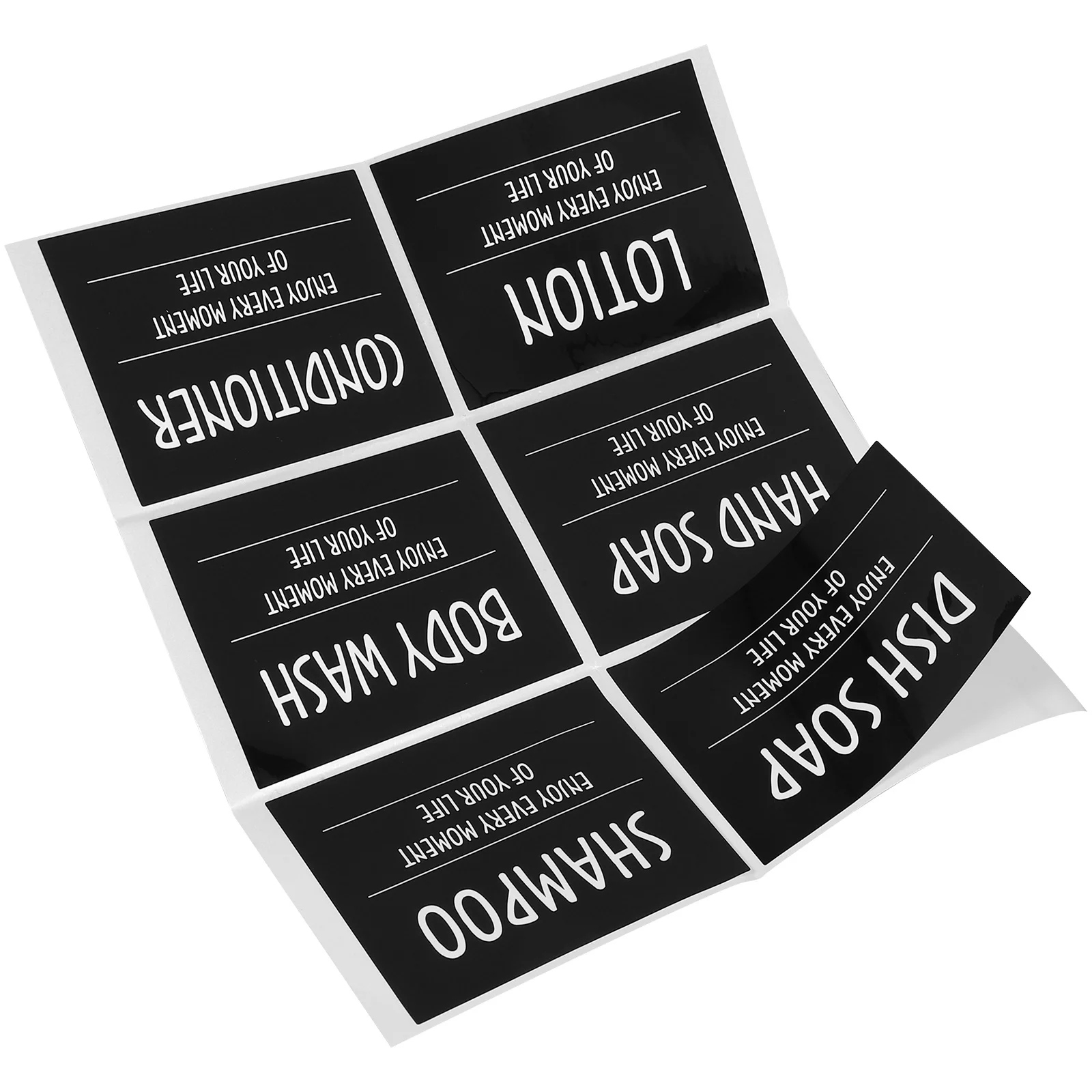 

1 Sheet Shampoo Bottle Label Stickers Waterproof Self-Adhesive Sub-Bottle Decals for Bathroom Organization and Travel