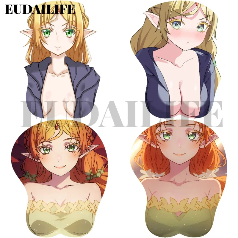 

Isekai Ojisan Tsundere Elf Sui Elga 3D Коврик для мыши Подставка для рук Подставка для запястий Коврик для мыши Силиконовый мягкий коврик для мыши Oppai Офисная работа