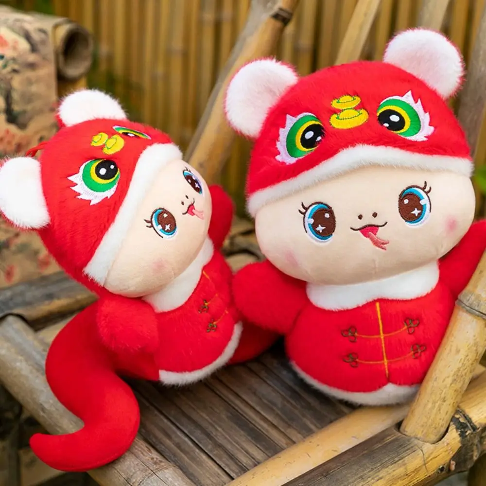 Czapka z głową tygrysa Rok Węża Bóg Bogactwa Szczęście Bogactwo Rok Węża Maskotka Miękki Chiński Styl Szczęśliwe Pluszaki Węża